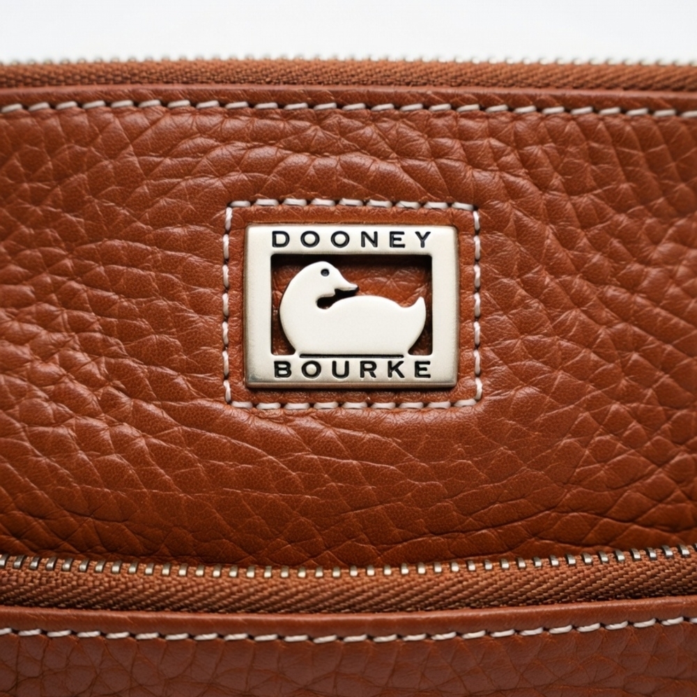Vintage Dooney & Bourke Brown Pebbled Leather Crossbody Bag
